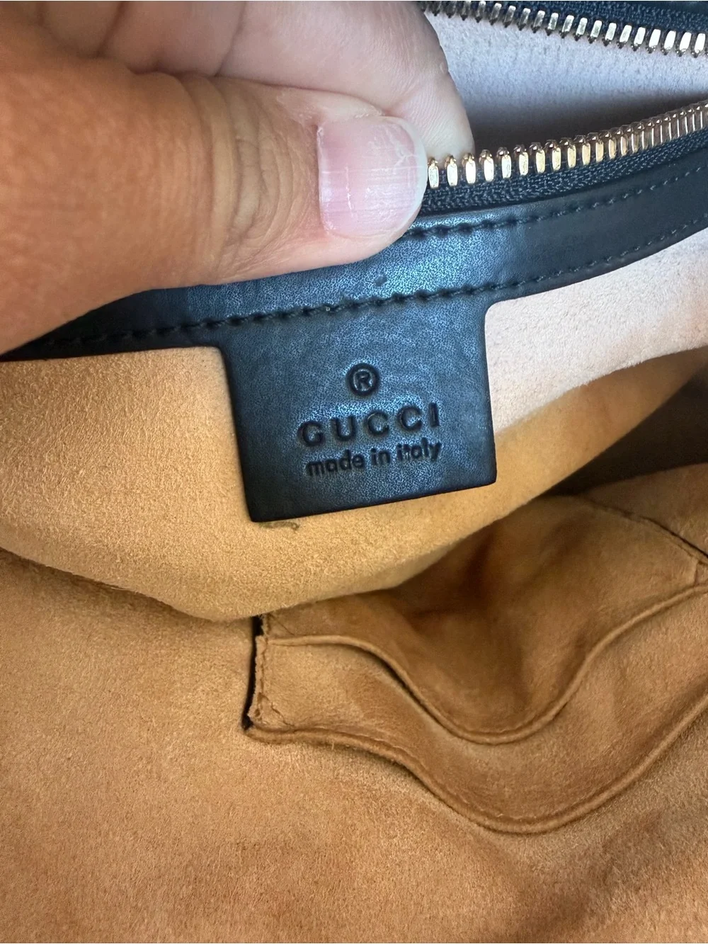 Gucci Beige Brown GG Supreme Bee Print Mini Backpack with Black Trim